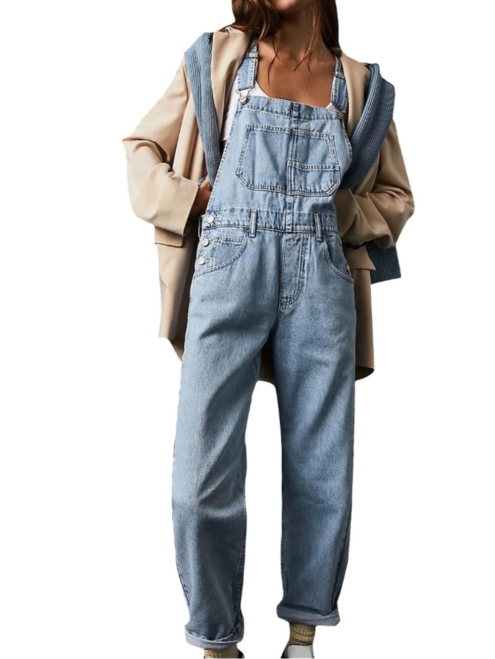 BLTIBY 2024 Women’s Overalls Loose Fit Light Blue Small NWOT Size Small